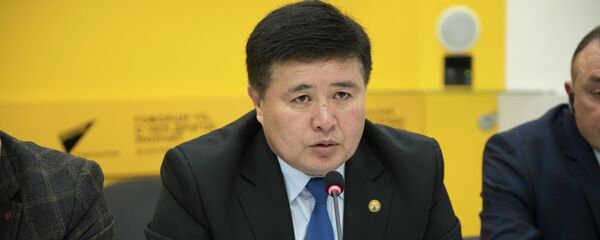 Представитель Государственного агентства охраны окружающей среды и лесного хозяйства (ГАООСЛХ) Алмаз Мусаев во время круглого стола в мультимедийном пресс-центре Sputnik Кыргызстан - Sputnik Кыргызстан