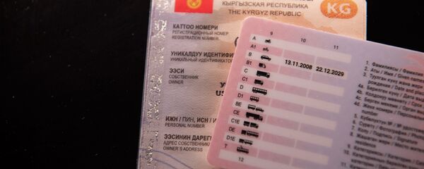 Айдоочулук күбөлүгү жана автоунааны каттоо күбөлүгү. Архив - Sputnik Кыргызстан
