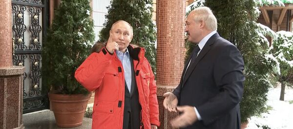 И везет же вам, и снега море — встреча Путина и Лукашенко в Сочи. Видео - Sputnik Кыргызстан