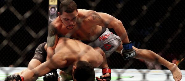 Доминго Пиларте (США) во время боя с Джурни Ньюсон (США) на UFC 247 в Хьюстоне. 8 февраля 2020 года - Sputnik Кыргызстан