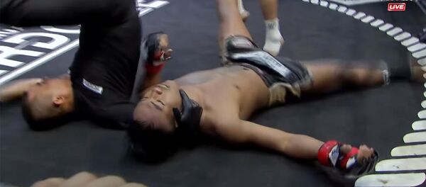 Рефери упал вместе с нокаутированным бойцом — уберег от удара об пол. Видео - Sputnik Кыргызстан