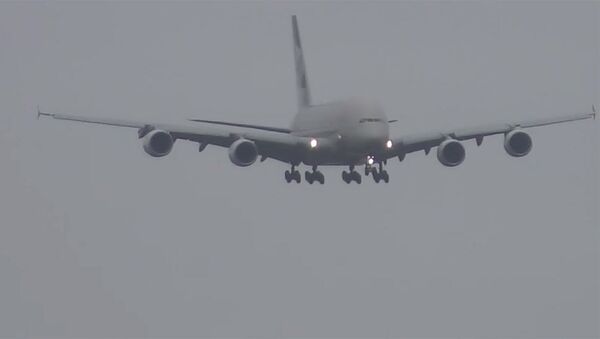 Шторм: огромный Airbus завис перед посадкой и сел боком — видео - Sputnik Кыргызстан
