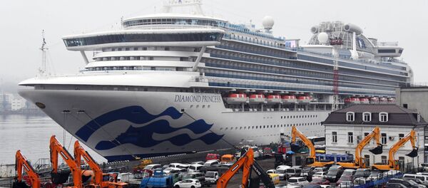 Круизный лайнер Diamond Princess (Бриллиантовая принцесса) в порту Владивостока - Sputnik Кыргызстан