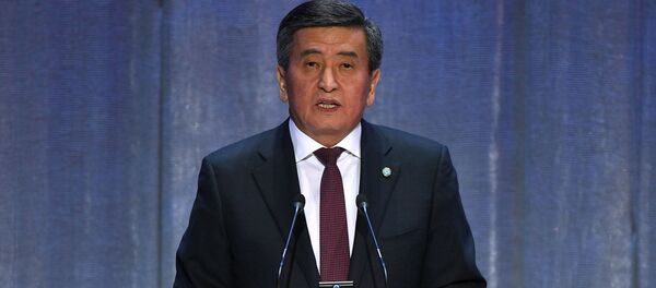 Президент RH Сооронбай Жээнбеков на церемонии открытия Года России в Кыргызстана в Москве - Sputnik Кыргызстан