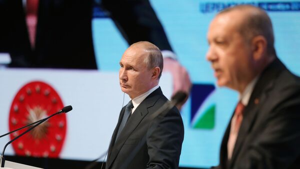 Президент России Владимир Путин и глава Турции Реджеп Тайип Эрдоган. Архивное фото - Sputnik Кыргызстан