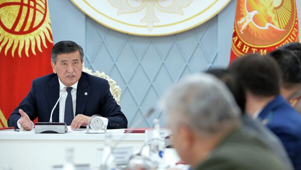 Президент КР Сооронбай Жээнбеков выступает на заседании Совета безопасности. Архивное фото - Sputnik Кыргызстан