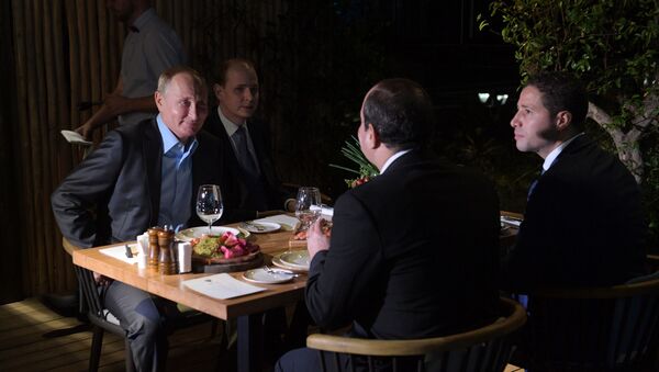Президент РФ В. Путин встретился с президентом Египта А. Сиси - Sputnik Кыргызстан