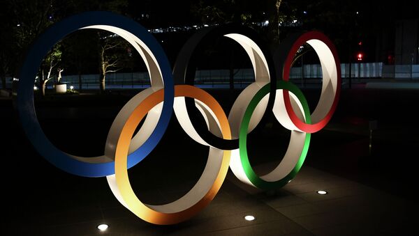 Олимпийские кольца в Токио 24 марта 2020 года - Sputnik Кыргызстан