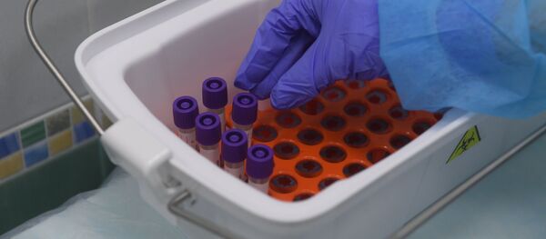 Бокс для транспортировки тестов на коронавирус в медицинской лаборатории - Sputnik Кыргызстан