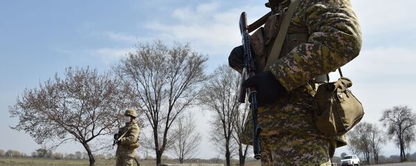 Военнослужащие стоят на контрольно-пропускном пункте. Архивное фото - Sputnik Кыргызстан