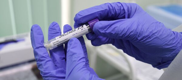 Медициналык кызматкер ПЦР-тести кармап турат. Архив - Sputnik Кыргызстан