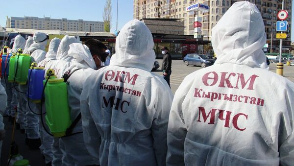 Работы по дезинфекции улиц в Оше - Sputnik Кыргызстан