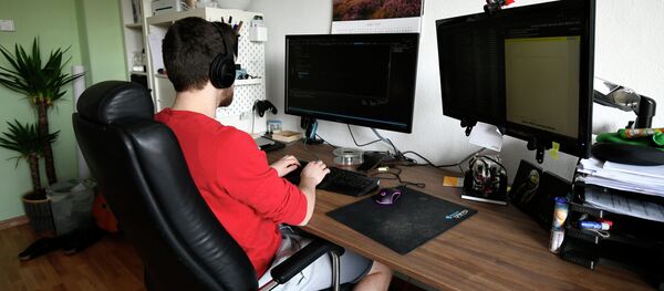 Киши карантин учурда үйдөн иштеп жатат. Архив - Sputnik Кыргызстан