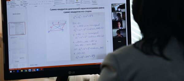 Преподаватель проводит дистанционный урок. Архивное фото - Sputnik Кыргызстан