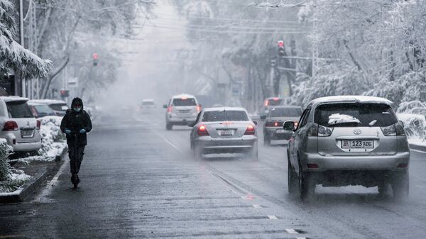 Улицы Бишкека во время снегопада. Архивное фото - Sputnik Кыргызстан
