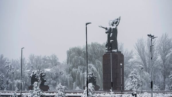 Вид на памятник Уркуе Салиевой в центре Бишкека. Архивное фото - Sputnik Кыргызстан