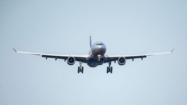 Пассажирский самолет Airbus A330 заходит на посадку в международном аэропорту. Архивное фото - Sputnik Кыргызстан