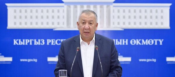Первый вице-премьер-министр КР Кубатбек Боронов на брифинге. Архивное фото - Sputnik Кыргызстан