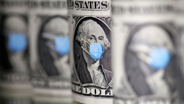 Джордж Вашингтон с медицинской маской на однодолларовых банкнотах. Архивное фото - Sputnik Кыргызстан