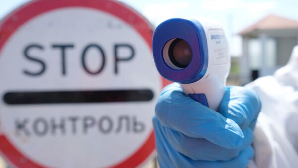 Санитарно-эпидемиологический контроль на КПП. Архивное фото - Sputnik Кыргызстан