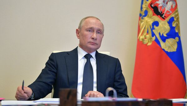 Президент РФ В. Путин провел совещание с главами регионов по борьбе с распространением коронавируса в РФ - Sputnik Кыргызстан