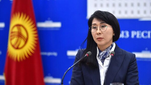 Вице-премьер Аида Исмаилова брифинг учурунда - Sputnik Кыргызстан