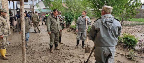 Исфана шаарынын Тогуз-Булак, Маргун, Ак-Суу жана Сумбула айыл аймактарында жүргөн селдин кесепети - Sputnik Кыргызстан