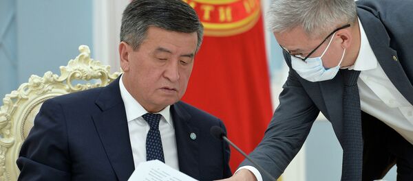 Президент КР Сооронбай Жээнбеков на заседании Высшего Евразийского экономического совета, которое проходит в формате видеоконференции - Sputnik Кыргызстан