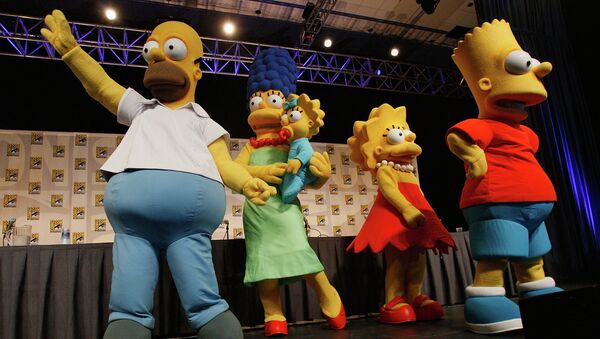 Персонажи мультсериала Симпсоны выступают на сцене во время Comic Con в Сан-Диего, Калифорния, США. Архивное фото - Sputnik Кыргызстан