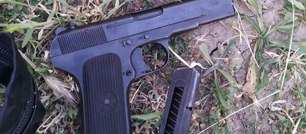 Оружие найденное у задержанного мужчины подозреваемого в ранении брата депутата Джалал-Абадского горкенеша Нурбека Аканова - Sputnik Кыргызстан