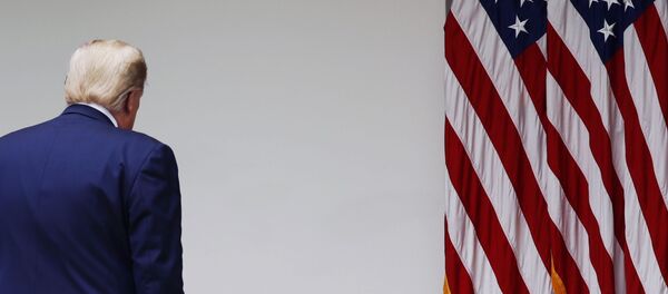 АКШнын президенти Дональд Трамп брифингден кийин. Архив - Sputnik Кыргызстан