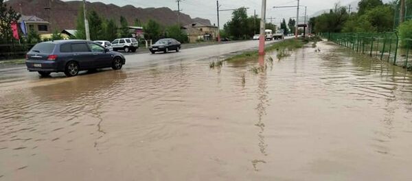 Последствия селевой потоки в Нарыне Последствия селевой потоки в Нарыне - Sputnik Кыргызстан