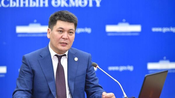 Председатель Фонда по управлению государственным имуществом Жылдызбек Исакулов выступает на брифинге - Sputnik Кыргызстан
