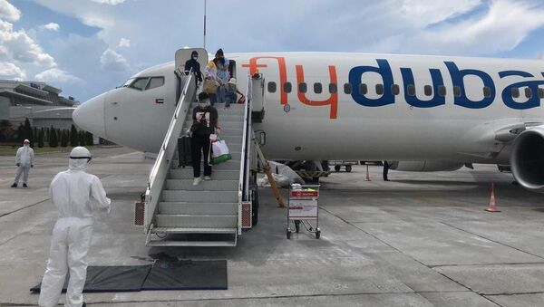 Чартерный рейс авиакомпании Fly Dubai по маршруту Дубай-Бишкек - Sputnik Кыргызстан