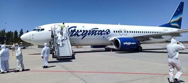 Чартерный рейс авиакомпании Якутия по маршруту Якутск-Бишкек Чартерный рейс авиакомпании Якутия по маршруту Якутск-Бишкек - Sputnik Кыргызстан