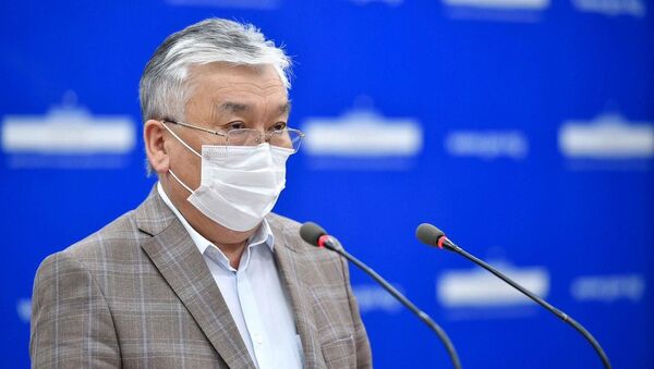 Саламаттык сактоо министри Сабиржан Абдикаримов брифинг учурунда - Sputnik Кыргызстан